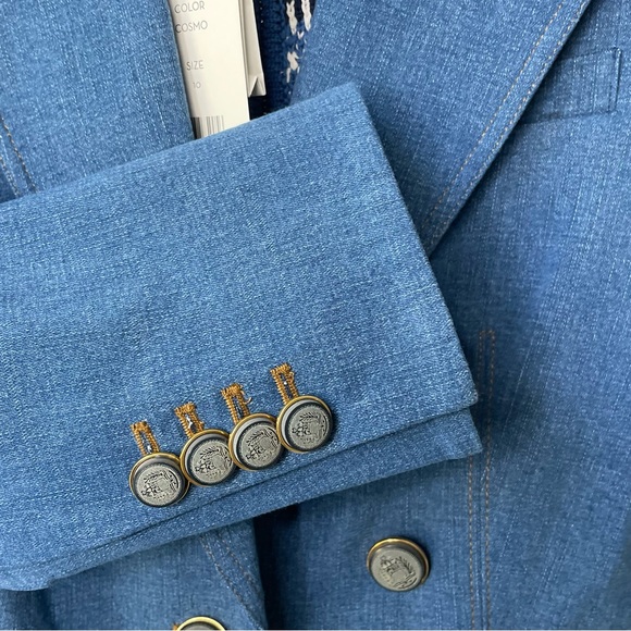 Veronica Beard Naira Jacket Cosmo Size 10 & Vivi Knit Dickey Blue Multi 00-14 - Picture 5 of 14